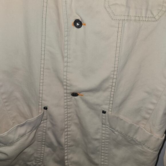 Diesel Mid-2000s Utility Cream Cotton Blazer Top-Stitched Workwear Jacket Small - Picture 5 of 8